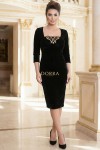 Rochie Savannah din catifea neagra cu aplicatie aurie