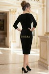 Rochie Savannah din catifea neagra cu aplicatie aurie