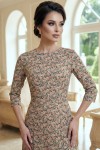 Rochie lunga Sorina din vascoza cu imprimeu floral, cu crapaturi si buzunare