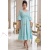 Rochie Dorothy din bumbac cu carouri turquoise, inchidere in nasturi, buzunare si volane