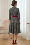 Rochie midi Ellie cu croială în clini, buzunare și curea