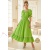 Rochie Ema din bumbac verde fistic, decolteu patrat si volan cu dantela