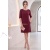 Rochie de zi Enigma din stofă grena, cu croială largă și mânecă 1/2