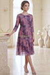 Rochie Heidi din voal elastic visiniu stins, cu căptușeală și volan