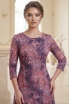 Rochie Heidi din voal elastic visiniu stins, cu căptușeală și volan
