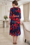 Rochie de ocazie Iris din voal imprimat, cu captuseala si curea