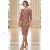 Rochie cambrată Iustina din barbie multicolor, cu mânecă 3/4