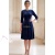 Rochie Katherine din catifea bleumarin, cu croiala in clini
