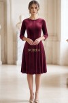 Rochie Katherine din catifea grena, cu croiala in clini