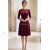 Rochie Katherine din catifea grena, cu croiala in clini