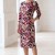 Rochie Lynn din jerse de vâscoză cu imprimeu abstract, mânecă 3/4 și buzunare