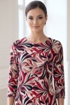 Rochie Lynn din jerse de vâscoză cu imprimeu abstract, mânecă 3/4 și buzunare