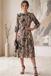 Rochie măsuri mari Minerva din satin tigrat și croială în clini