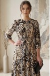 Rochie măsuri mari Minerva din satin tigrat și croială în clini