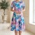 Rochie de zi Oliveira din barbie cu imprimeu abstract multicolor, maneci scurte, croiala lejera