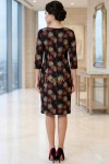 Rochie Palloma cu croiala usor cambrata, imprimeu flori bej, maneca 3/4 si buzunare