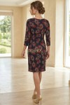 Rochie Palloma cu croială ușor cambrată, bleumarin imprimat, mânecă 3/4 și buzunare