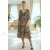 Rochie Raluca din voal animal print, cu incretituri in talie si volane