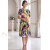 Rochie de zi Robertina din lycra cu imprimeu abstract multicolor si maneca scurta
