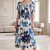 Rochie midi Shanya din bumbac alb cu imprimeu floral, decolteu pătrat și curea