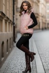 Vesta matlasata Esme roz cu gluga si buzunare
