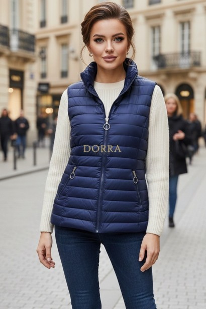 Vesta Rory bleumarin cu doua fete si buzunare