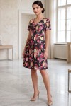 Rochie Vivianne din denim ușor elastic, cu pliuri în talie și buzunare