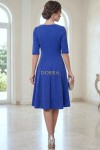 Rochie de ocazie Willa din lurex albastru, cu maneca 1/2 si croiala clos