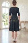Rochie de ocazie Willa din lurex negru, cu maneca 1/2 si croiala clos