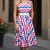 Rochie Crista din bumbac cu imprimeu zig zag, buzunare si curea