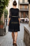 Rochie Rafaela din dantela neagra cu maneca 3/4