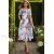 Rochie midi Rylie ivoire cu accente caramizii, croiala clos si buzunare
